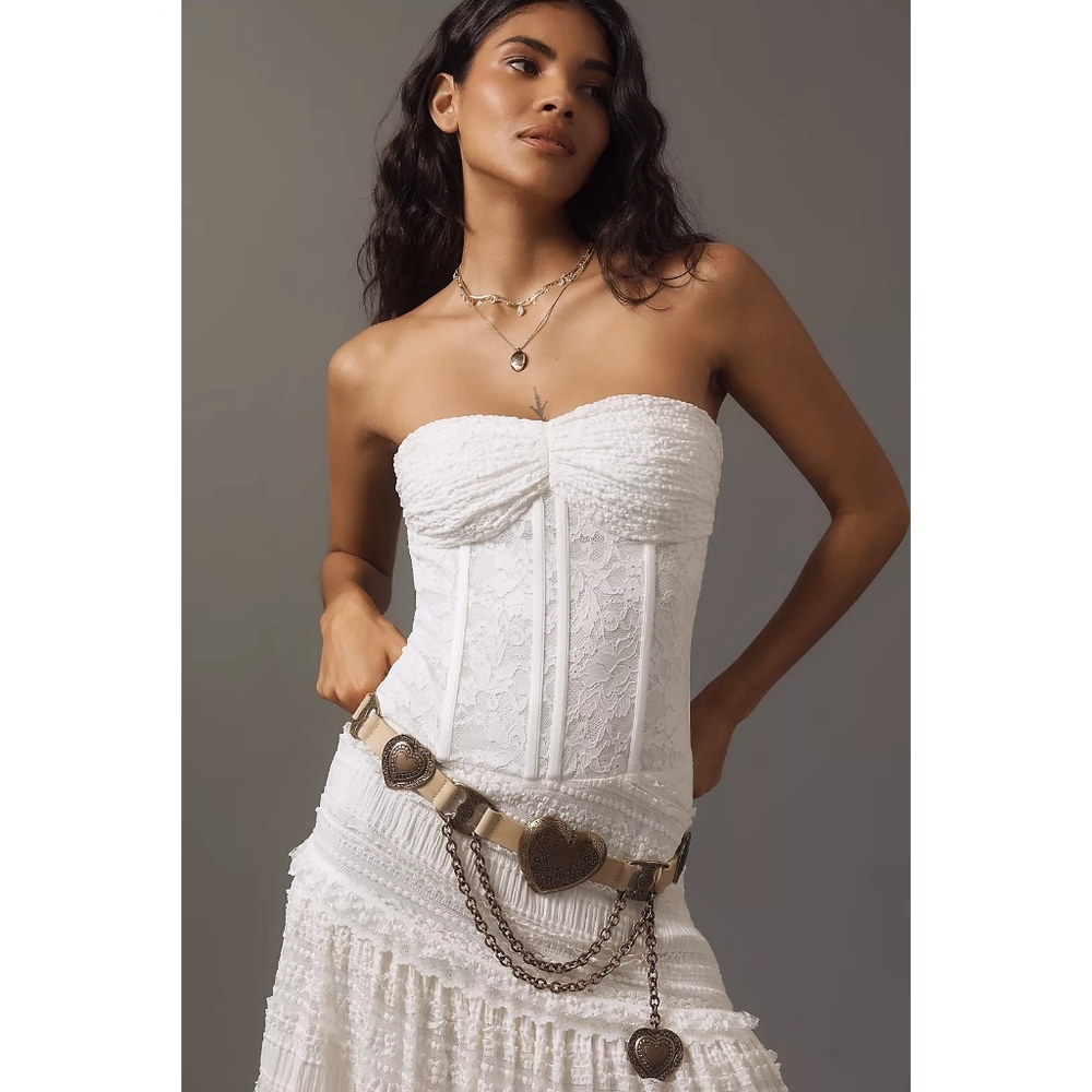 Streets Ahead Mia Heart Fairy Leather Chain Cream Belt